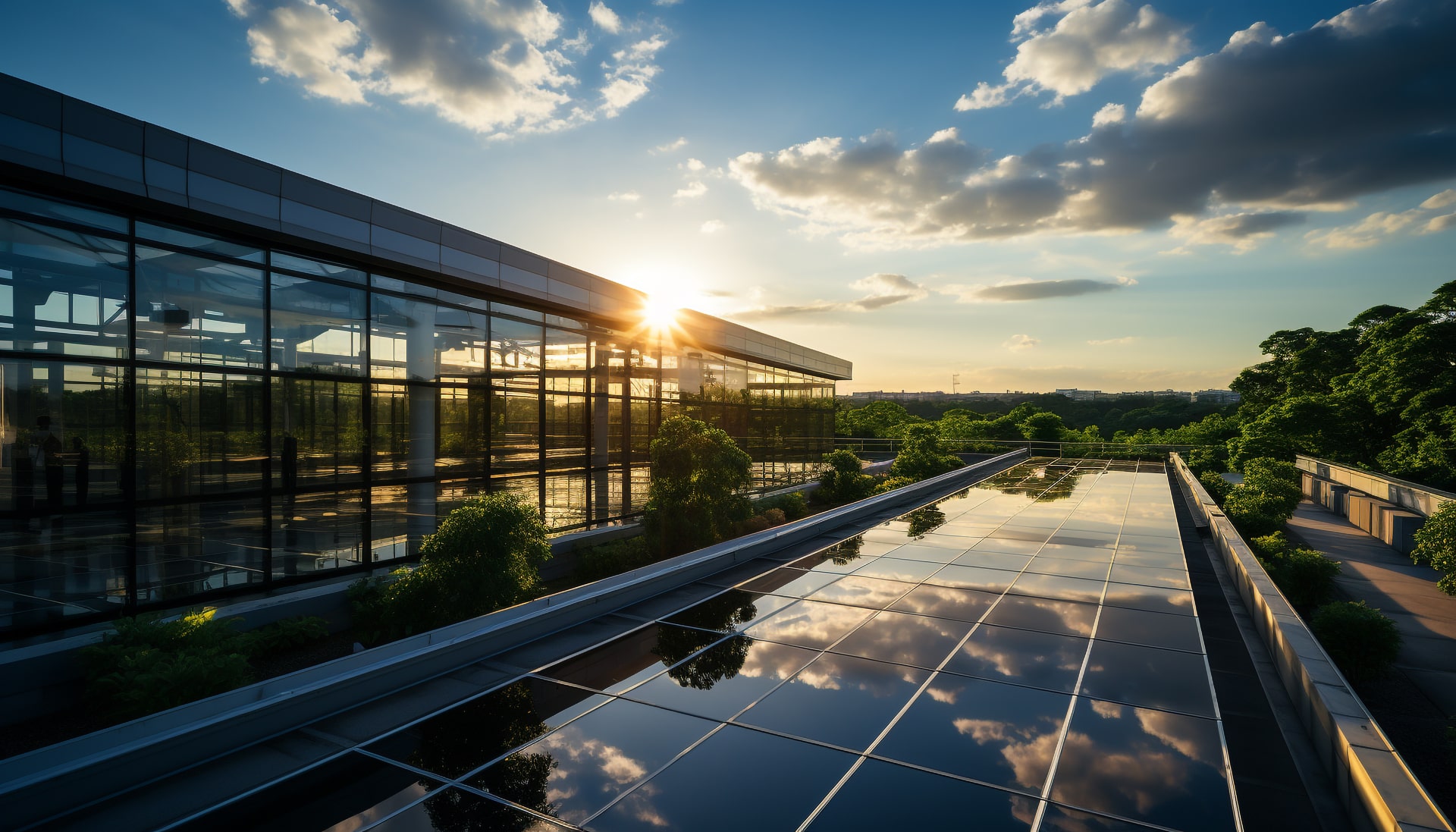 kantoorgebouw met zonnepanelen-min
